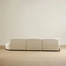 Calma Pearl Beige Fabric 3 Pieces Modular Sofa with Left Arm and Right Cuddler