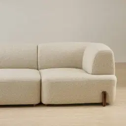 Calma Pearl Beige Fabric 3 Pieces Modular Sofa