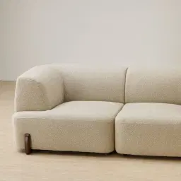 Calma Pearl Beige Fabric 2 Pieces Modular Sofa