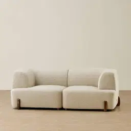 Calma Pearl Beige Fabric 2 Pieces Modular Sofa