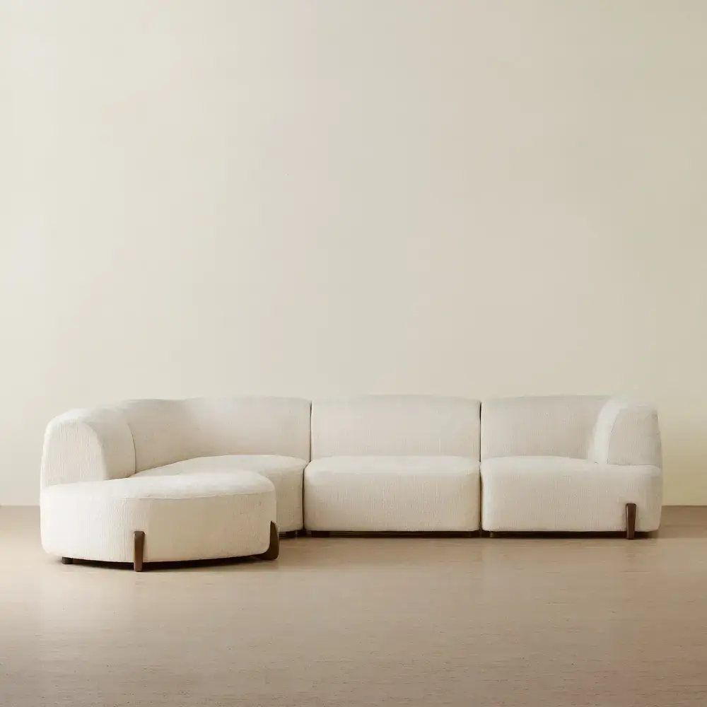 Calma Fusion Grey Fabric 4 Pieces Modular Sofa - Left Chaise