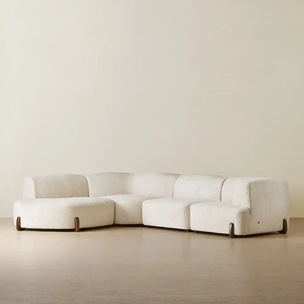 Calma Fusion Grey Fabric 4 Pieces Modular Sofa - Left Chaise