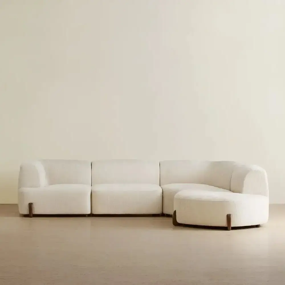 Calma Fusion Grey Fabric 4 Pieces Modular Sofa - Right Chaise