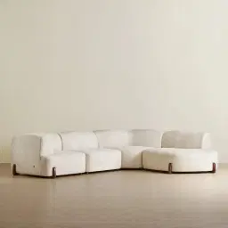 Calma Fusion Grey Fabric 4 Pieces Modular Corner Sofa with Left Arm and Right Cuddler