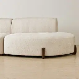 Calma Fusion Grey Fabric 4 Pieces Modular Corner Sofa with Left Cuddler and Right Cuddler