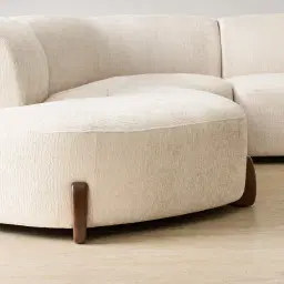 Calma Fusion Grey Fabric 4 Pieces Modular Corner Sofa with Left Cuddler and Right Cuddler