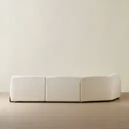 Calma Fusion Grey Fabric 4 Pieces Modular Corner Sofa with Left Cuddler and Right Cuddler