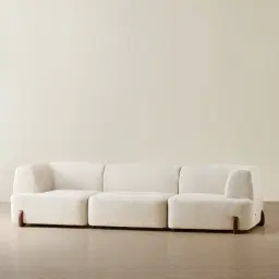 Calma Fusion Grey Fabric 3 Pieces Modular Sofa