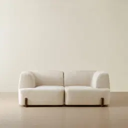 Calma Fusion Grey Fabric 2 Pieces Modular Sofa