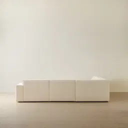 Maison Piaza White Fabric 5 Pieces Modular Sofa with Corner