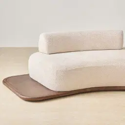 Bellagio Mid Beige Woven Fabric Modular Sofa Left Terminal and Side Platform Module