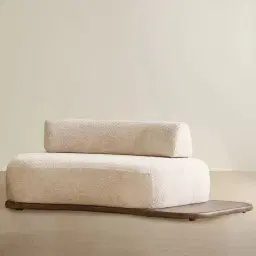 Bellagio Mid Beige Woven Fabric Modular Sofa Right Terminal and Side Platform Module