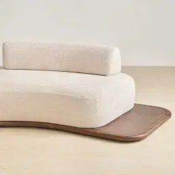 Bellagio Mid Beige Woven Fabric Modular Sofa Right Terminal and Side Platform Module