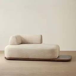 Bellagio Mid Beige Woven Fabric Left Arm Daybed