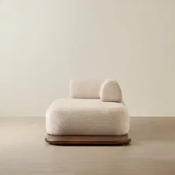 Bellagio Mid Beige Woven Fabric Modular Sofa - Day Bed Left Arm