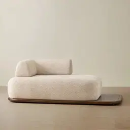 Bellagio Mid Beige Woven Fabric Modular Sofa - Day Bed Left Arm