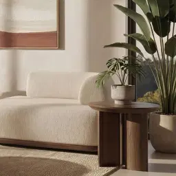 Bellagio Mid Beige Woven Fabric Modular Sofa - Day Bed Left Arm