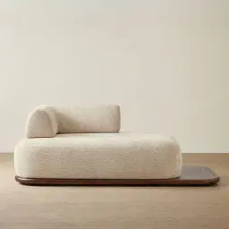 Bellagio Mid Beige Woven Fabric Left Arm Daybed