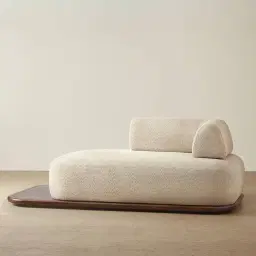 Bellagio Mid Beige Woven Fabric Right Arm Daybed