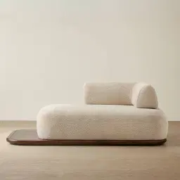 Bellagio Mid Beige Woven Fabric Right Arm Daybed