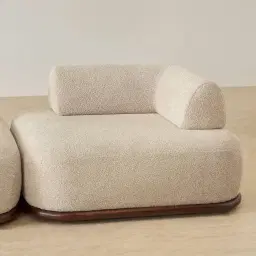 Bellagio Mid Beige Woven Fabric 2 Pieces Modular Sofa