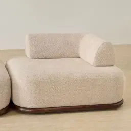 Bellagio Mid Beige Woven Fabric 2 Pieces Modular Sofa