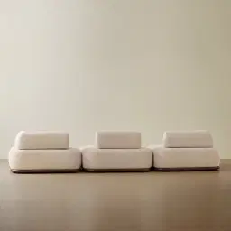 Bellagio Mid Beige Woven Fabric 3 Pieces Modular Sofa