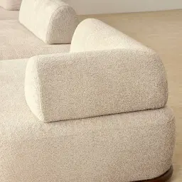 Bellagio Mid Beige Woven Fabric 3 Pieces Modular Sofa