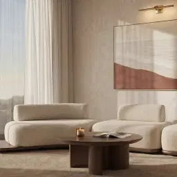 Bellagio Mid Beige Woven Fabric 3 Pieces Modular Sofa