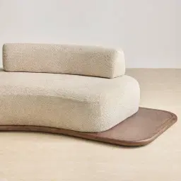 Bellagio Mid Beige Woven Fabric 3 Pieces Modular Sofa - Terminal Right Side Platform