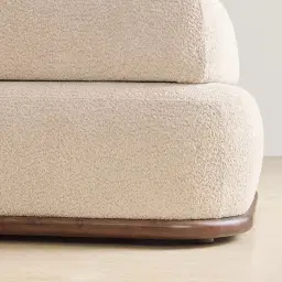 Bellagio Mid Beige Woven Fabric 3 Pieces Modular Sofa With Right Terminal and Side Platform