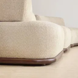 Bellagio Mid Beige Woven Fabric 3 Pieces Modular Sofa - Terminal Right Side Platform