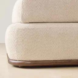 Bellagio Mid Beige Woven Fabric 3 Pieces Modular Sofa With Left Terminal and Side Platform