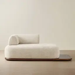 Bellagio Stone Cream Woven Fabric Left Arm Daybed