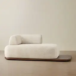 Bellagio Stone Cream Woven Fabric Left Arm Daybed