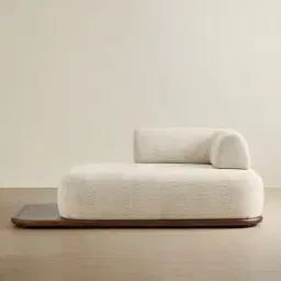 Bellagio Stone Cream Woven Fabric Right Arm Daybed