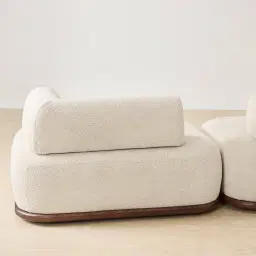 Bellagio Stone Cream Woven Fabric 3 Pieces Modular Sofa