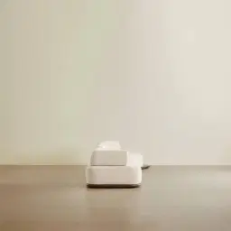 Bellagio Stone Cream Woven Fabric 3 Pieces Modular Sofa With Right Terminal and Side Platform