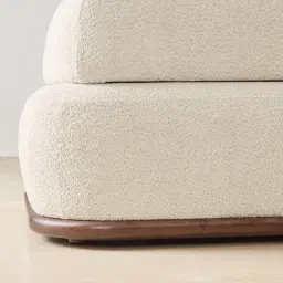 Bellagio Stone Cream Woven Fabric 3 Pieces Modular Sofa With Right Terminal and Side Platform