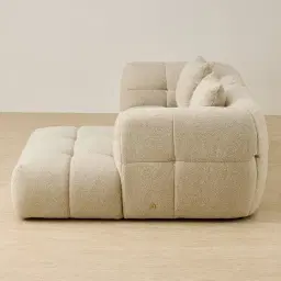 Amity Pearl Beige Fabric 2 Pieces Modular Sofa with Left Arm and Right Chaise