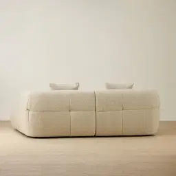 Amity Pearl Beige Fabric 2 Pieces Modular Sofa with Left Arm and Right Chaise