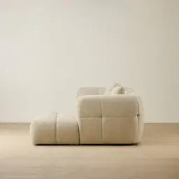 Amity Pearl Beige Fabric 2 Pieces Modular Sofa with Left Arm and Right Chaise