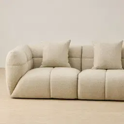Amity Pearl Beige Fabric 3 Pieces Modular Sofa with Left Arm and Right Chaise