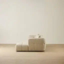 Amity Pearl Beige Fabric 3 Pieces Modular Sofa with Left Arm and Right Chaise