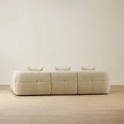 Amity Pearl Beige Fabric 3 Pieces Modular Sofa with Left Arm and Right Chaise