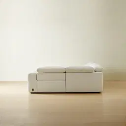 Mathias Stone White Fabric 5 Pieces Modular Corner Dual Electric Recliner