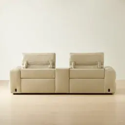 Mathias Oyster Grey Leather 2 Pieces Modular Dual Electric Recliner with Console