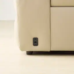 Mathias Oyster Grey Leather 3 Pieces Modular Dual Electric Recliner With console