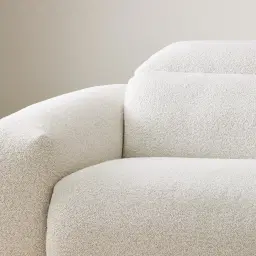 Mathias Stone White Fabric 3 Pieces Modular Dual Electric Recliner with Console