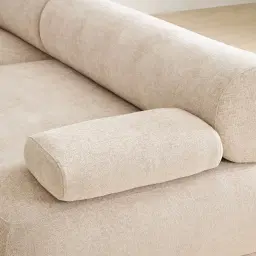 Pebbla Tuscan Sand Fabric Modular Corner Sofa with Right Arm Wide and Left Terminal